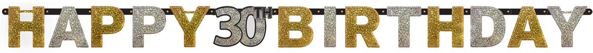 Amscan by Riethmuller - Riethmüller - Sparkling Celebrations - Letter Slinger 30 Goud (2,13 meter)