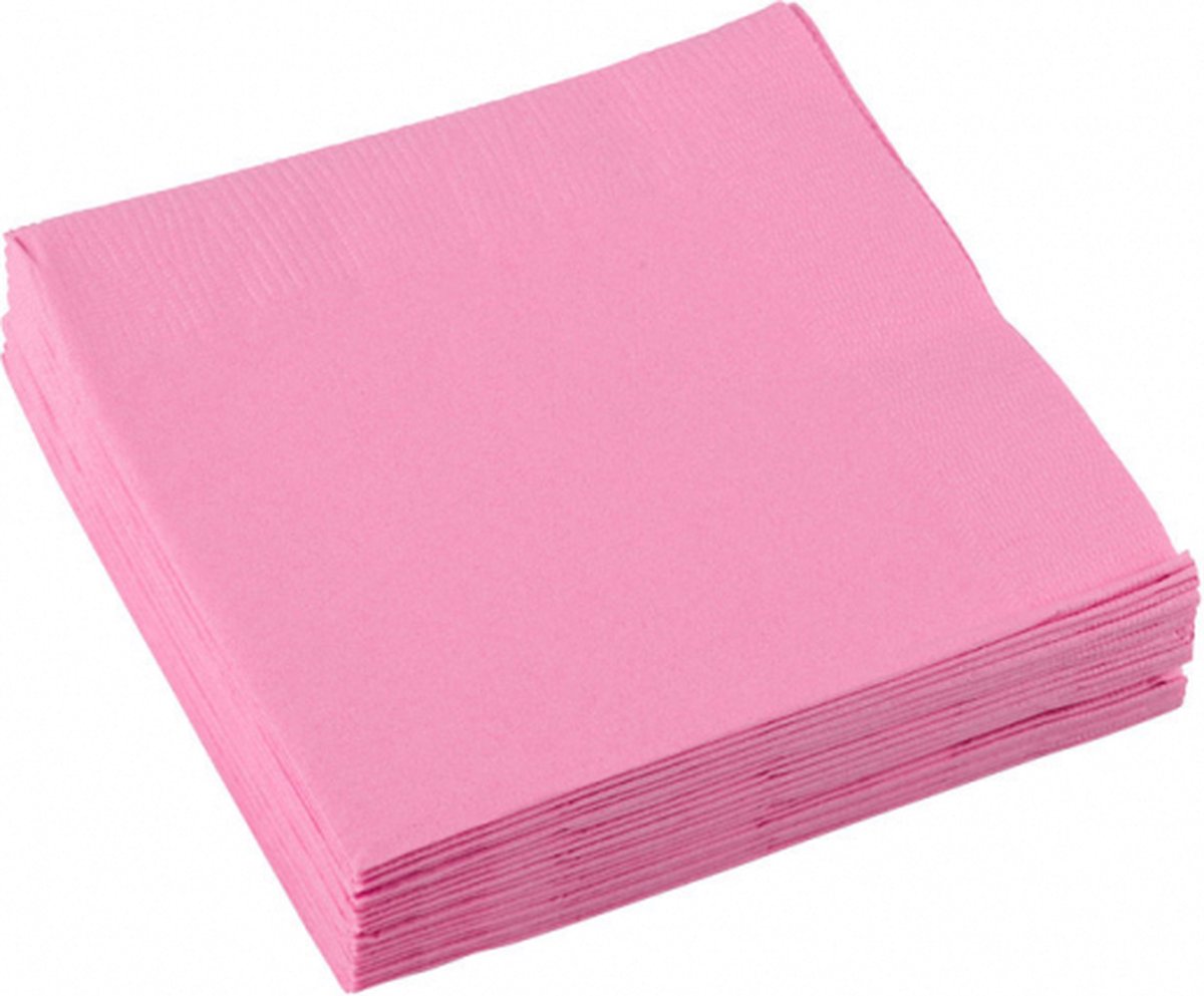 Amscan - 20 Beverage Servetten New Pink 25 x 25 cm