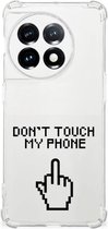 Smartphonehoesje OnePlus 11 Telefoon Hoesje met doorzichtige rand Finger Don't Touch My Phone