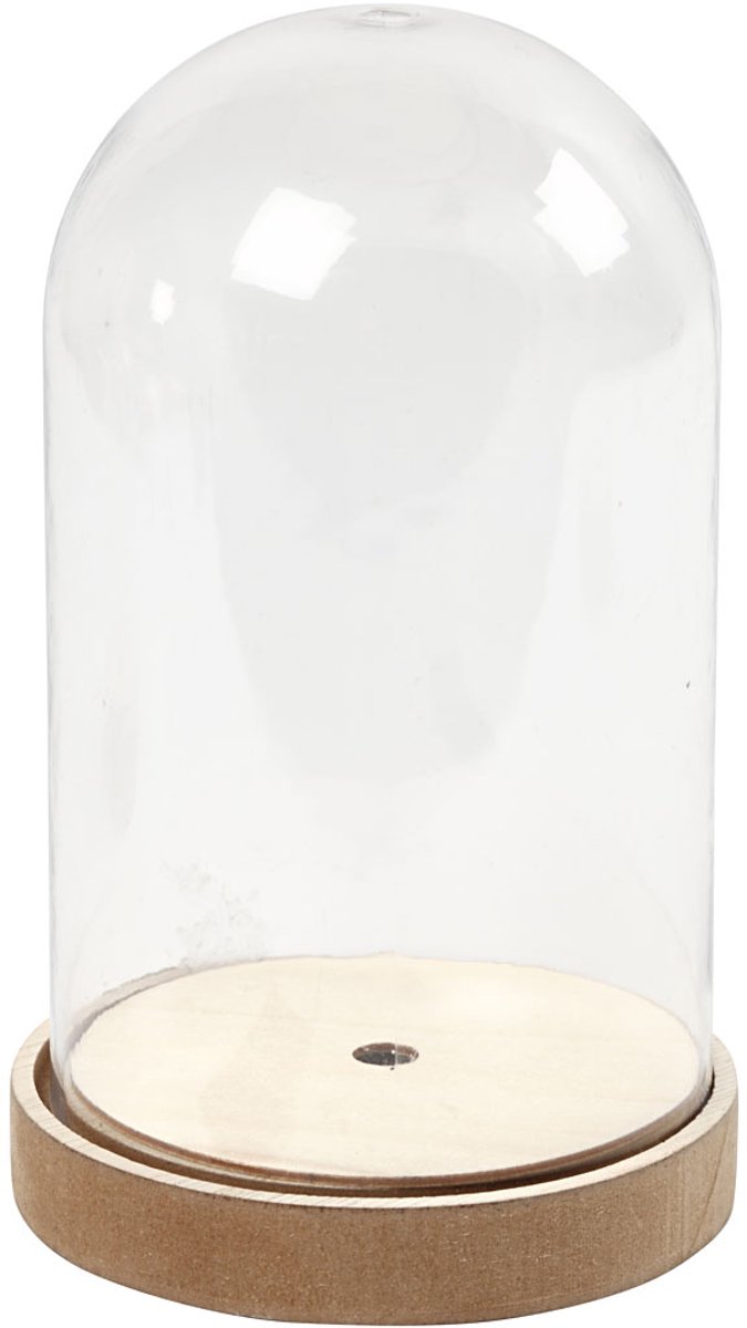 Stolp op houten voet, H: 18 cm, d 11 cm, 1 doos
