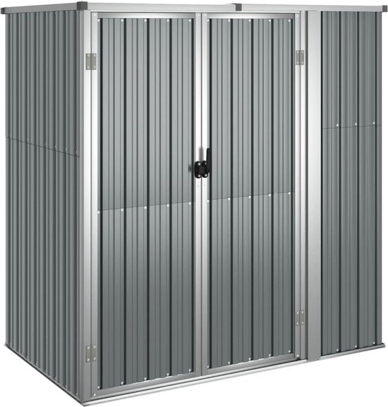 vidaXL - Tuinschuur - 161x89x161 - cm - gegalvaniseerd - staal - grijs