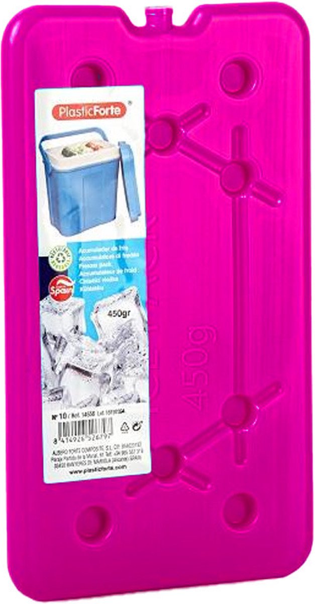 Plasticforte koelelementen 450 gram - 3x - 14 x 25 x 1 cm - roze - voor koelbox en koeltas van PlasticForte — afbeelding 2
