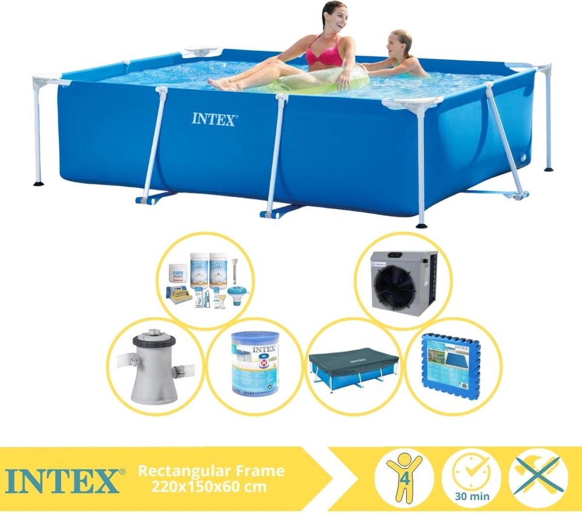 Intex Rectangular Frame Zwembad Opzetzwembad 220x150x60 cm