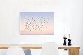 Wanddecoratie Metaal - Aluminium Schilderij Industrieel - Vogels - Zee - Lucht - Natuur - Zomer - 90x60 cm - Dibond - Foto op aluminium - Industriële muurdecoratie - Voor de woonkamer/slaapkamer