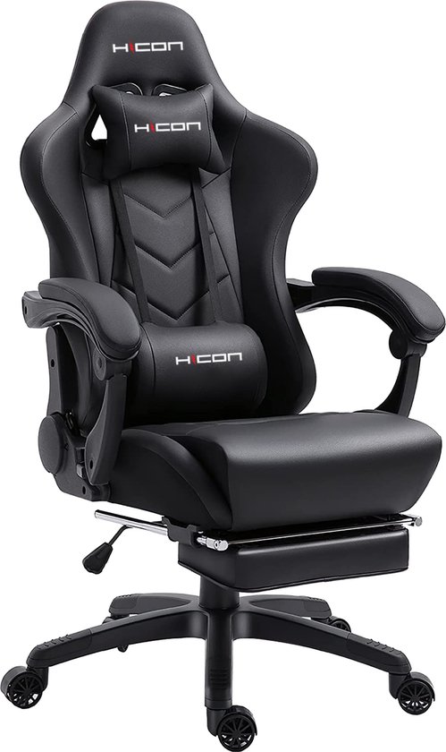 HICON Gamestoel Mondo - Ergonomisch - Gaming stoel - Bureaustoel - Verstelbaar - Gamestoelen - Racing - Gaming Chair - Zwart