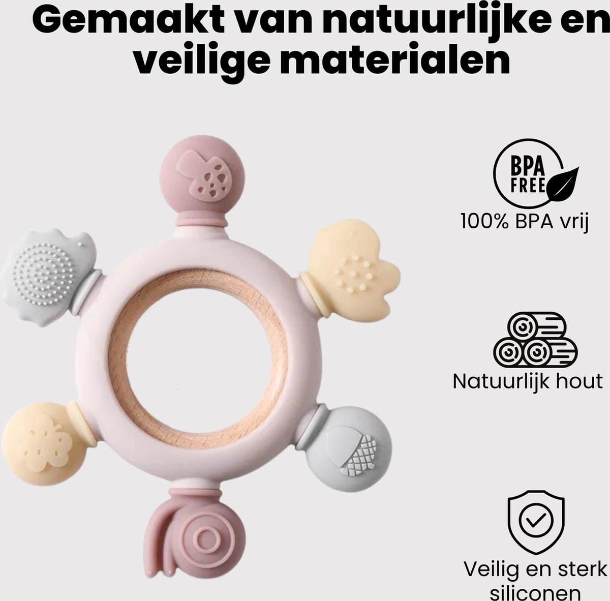 Bijtring Speelgoed met Bel voor Baby, Kauw Speeltjes voor Kinderen van 3 6 9 12 Maanden, Siliconen Bijtringen, Gemakkelijk Vast te Pakken BPA-vrij, Pasen Paashaas Baby Cadeau voor Jongen Meisje, Blauw