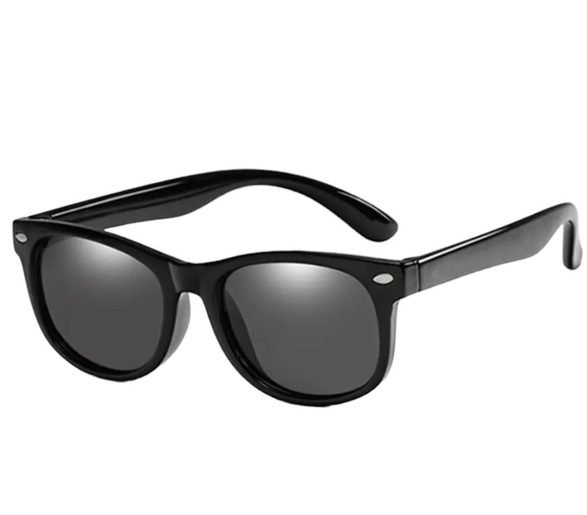 Kinder-zonnebril voor jongens/meisjes - kindermode - fashion - zonnebrillen - zwart montuur (glans)