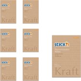 Stick'n sticky notes schrift - 152x101mm gelinieerd, 6 stuks, kraft papier, 100 memoblaadjes
