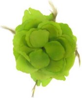 Feest decoratie/haarbloem groen 10 cm