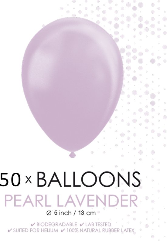 50 Parel lavendel ballonnen klein.