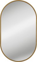 Moodliving Miroir de salle de bain Ovale or - Métal - Miroir - Miroir suspendu - Miroir mural - 100x60 cm