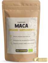 Cupplement - Maca 100 Capsules - Biologisch - 500 MG Per Capsule - Geen Poeder - Supplement - Root - Superfood - Energie & Libido - Pure