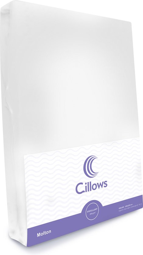 Cillows Premium Molton Hoeslaken voor Matras - Katoen (stretch) - 100x200 cm - (20 - 30 cm hoogte) - Wit