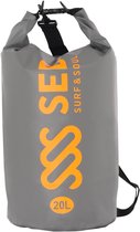 SEB Drybag 20 liters Grey - Neon Orange | Waterdichte tas - Duffel bag - Sup - Kajak - Kano - dry bag - 20L -Drysack