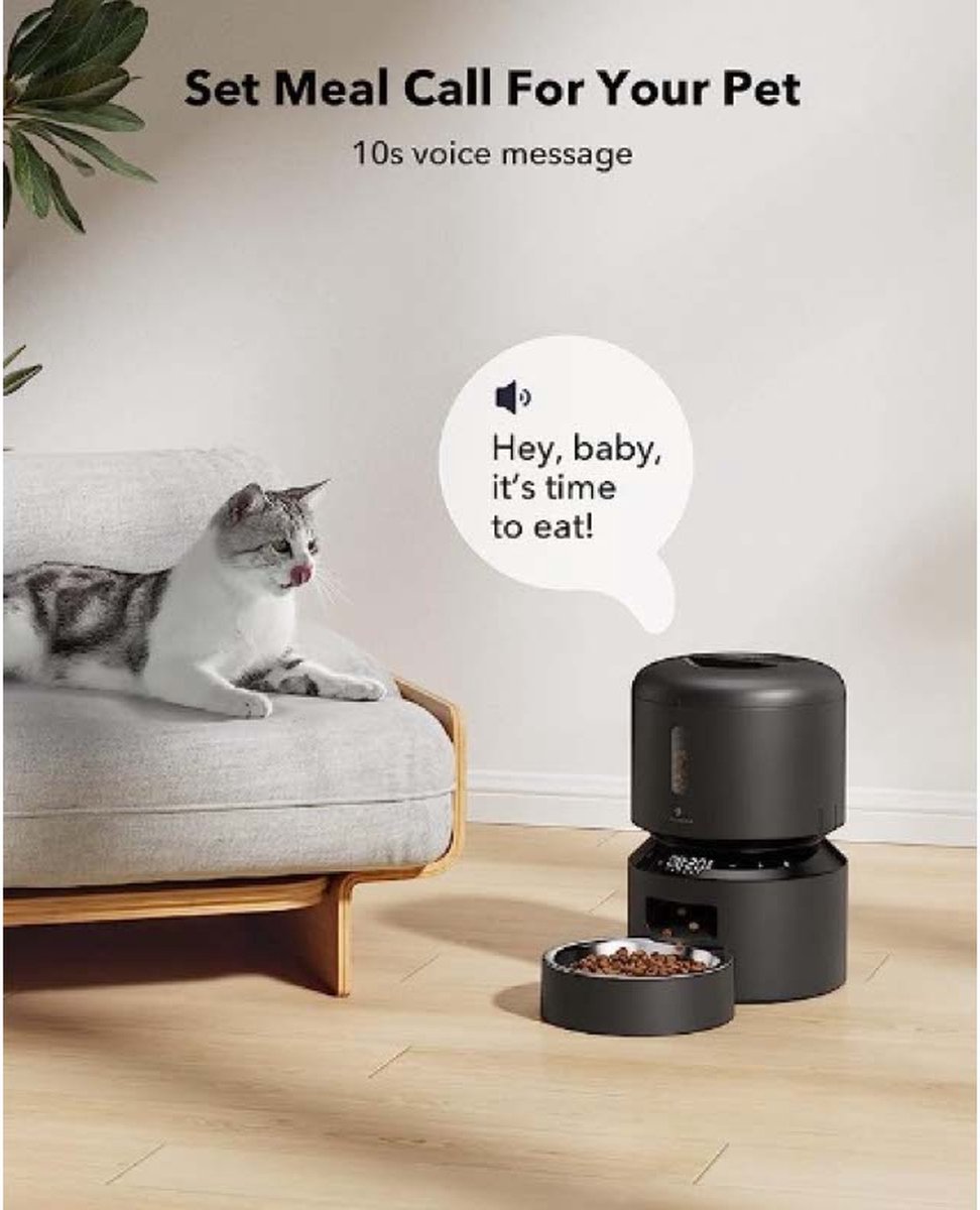 Petlibro automatische voerbak - Kattenvoerbak - 3L - Zwart thumbnail 6