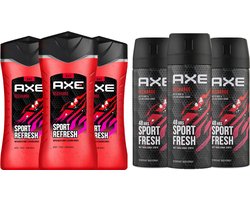 AXE Recharge Sport Refresh - Combi - 3 Deo Spray & 3 Douchegel