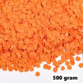 500 gram confetti rond 1cm oranje - papier - Thema feest festival party verjaardag