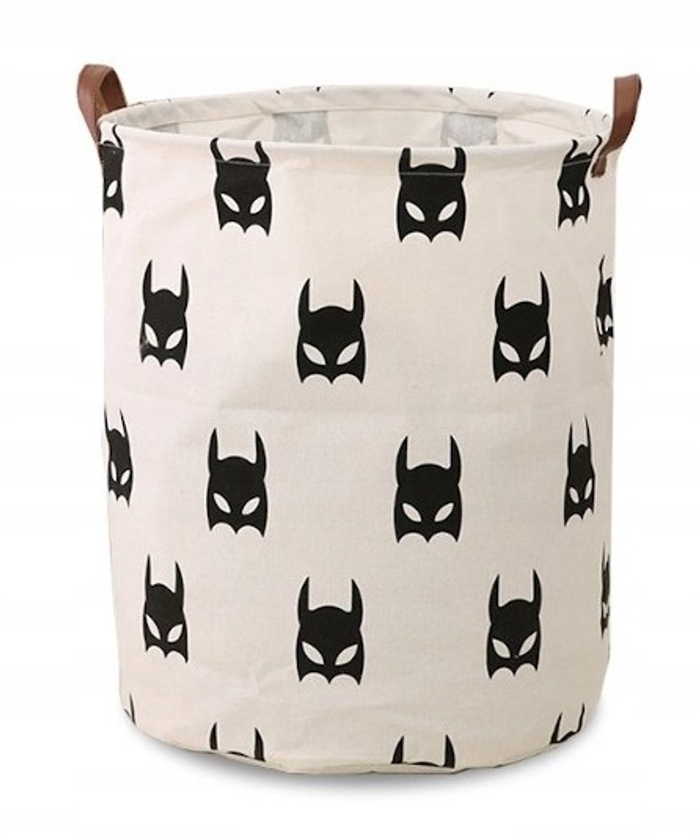 Speelgoedmand - Wasmand - Opberger - 35 x 45 cm - Wit met Batman