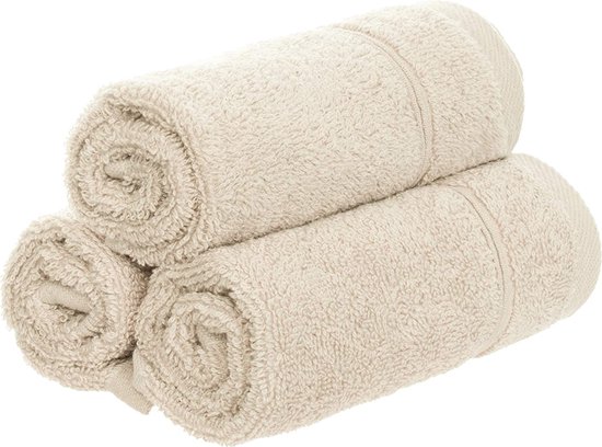 ZOLLNER Set De 10 Serviettes Invités Motif Gaufré 30x50 Cm Blanc - 100% Coton