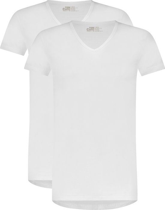 Ten Cate Basics T-Shirt Col V 2-Pack - 32299 - M - Wit