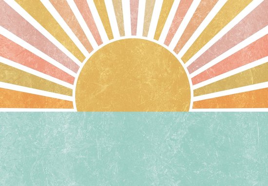 Papier peint photo - Papier Peint Vinyl - Rayons de Soleil de Bohême et Art du Soleil - 254 x 184 cm