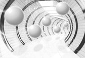 Fotobehang - Vlies Behang - Tunnel met Ballen 3D - 312 x 219 cm