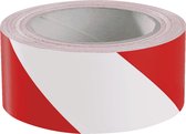 Markeringstape met laminaat - zelfklevende folie - 2 rollen - rood wit breedte 75 mm