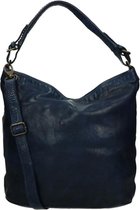 Bear Design Tess Leather Hobo Bag / Sac à bandoulière - Blauw