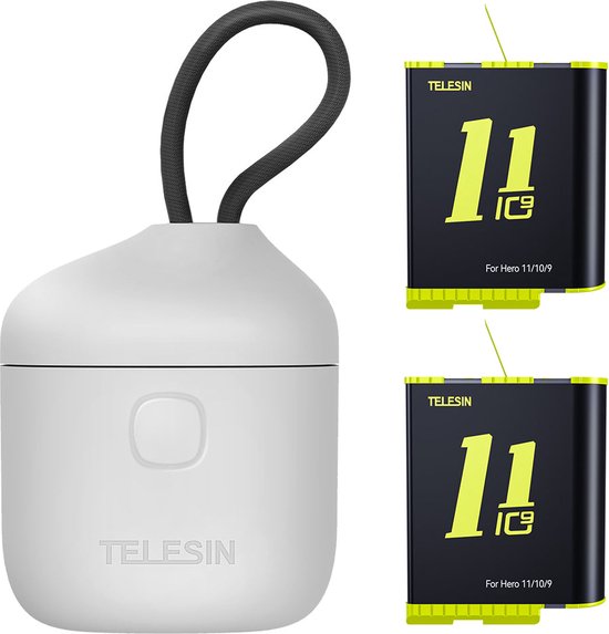 TELESIN Allin Box 3-slot Waterdichte Oplader geschikt voor GoPro Hero 9 / 10 / 11 + 2 Batterijen - Telesin