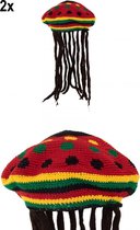 2x béret/casquette Bob Marley + cheveux rasta