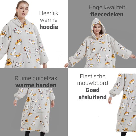 LATH.PIN Draagbare deken-hoodie, oversized, dierenvormen, draagbare LATH.PIN Draagbare deken-hoodie, oversized, dierenvormen, draagbare