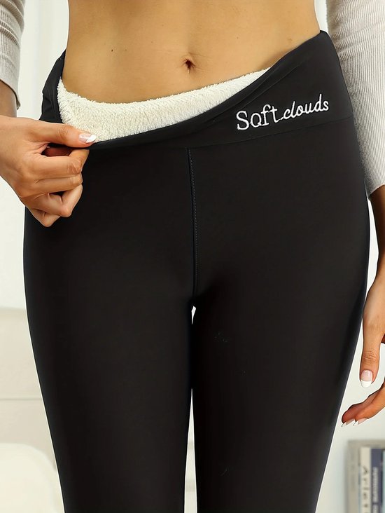 VLYX Fleece-gevoerde panty voor dames, warme thermische panty met transparante look voor de winter, Zwart - Maat L