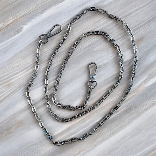 Tas ketting met Anker Schakel-Zilverkleurig-116cm-Bag strap Ketting-Hengsel-Tassenriem