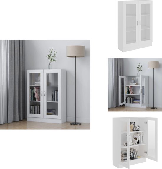vidaXL Vitrine - Vitrines - Vitrine - Vitrines - Vitrine 82,5x30,5x115 cm Bois traité Blanc