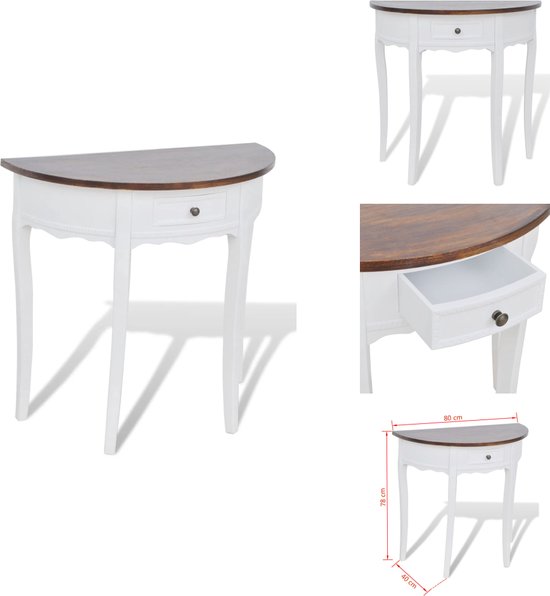 vidaXL Consoletafel Mangohout - 140 x 35 x 76 cm - Industriële charme