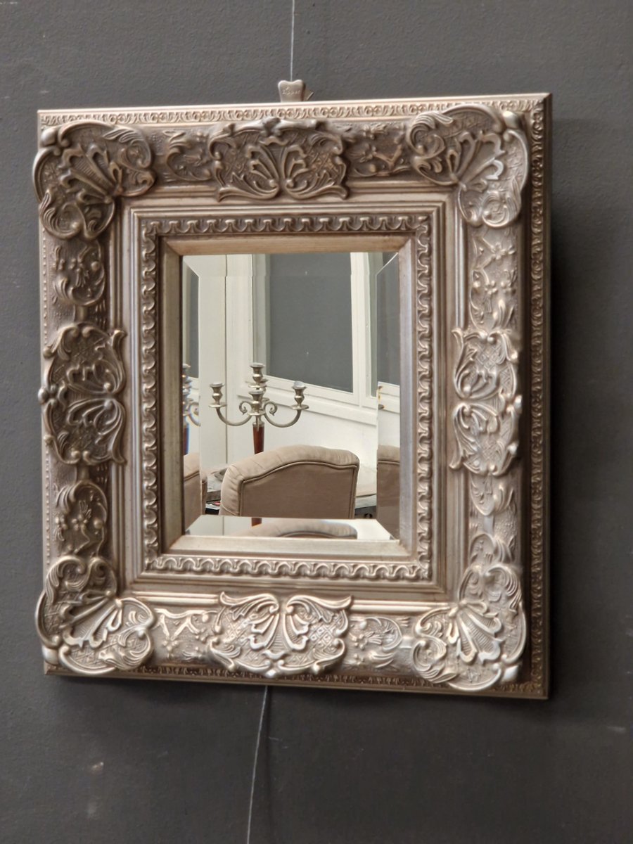 Moderne Wand Spiegel William Buitenmaat 45x50cm Zilver