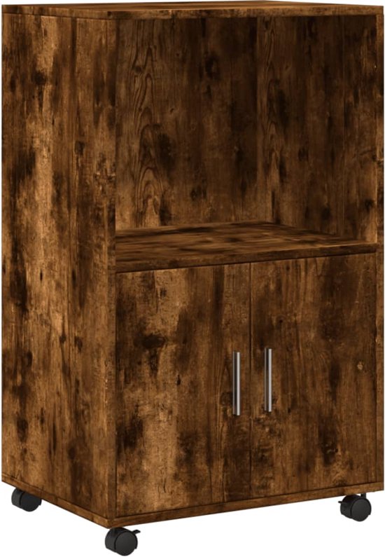 Rolkast 60x53x72 cm bewerkt hout zwart | -nl