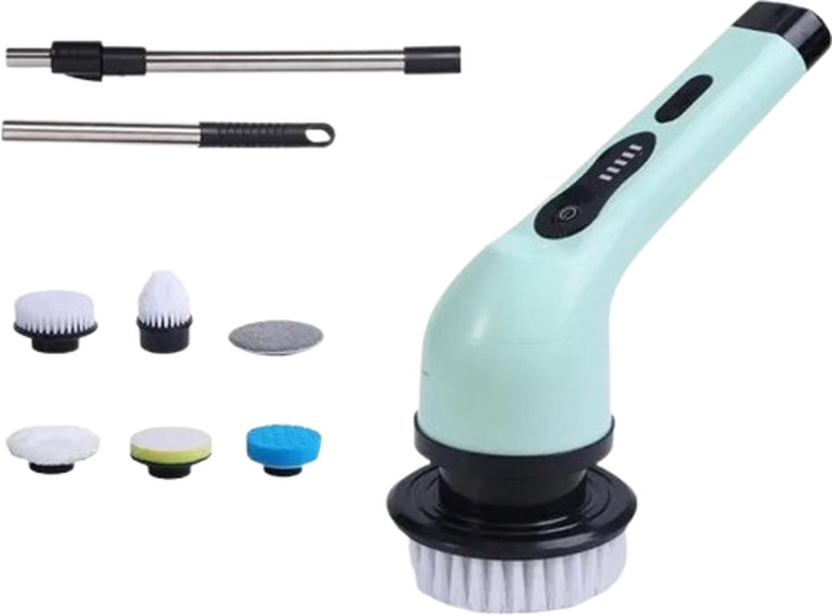 Goedkoopste Blyx® - Elektrische Reinigingsborstel - Schoonmaakborstel - Reinigingsschrobmachine - Keuken - Badkamer - 6 in 1 - Groen