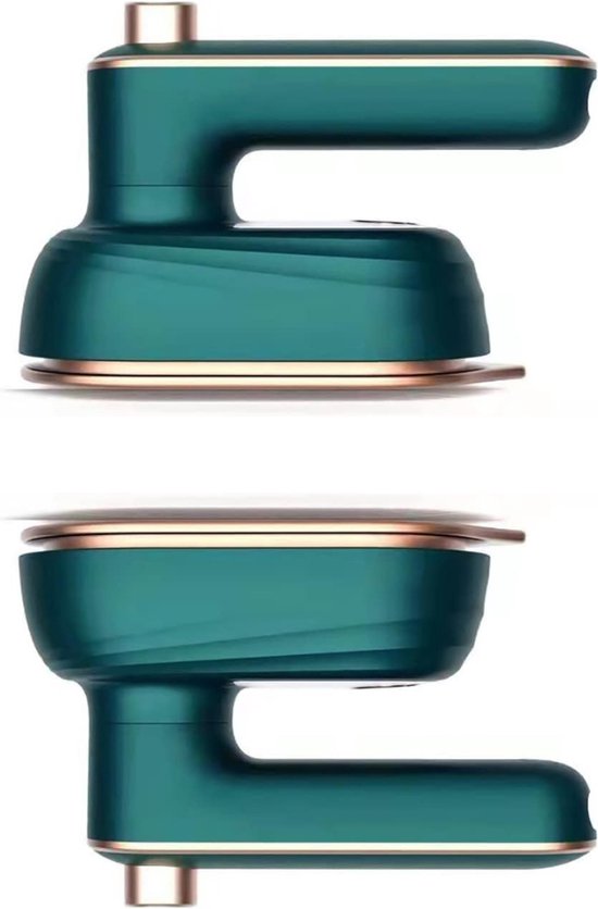 Luxe Reisstrijkijzer – Mini Strijkijzer - Inklapbaar - 12,8x6,2CM - Sprayfunctie - Stomend Effect - Travel Iron – Strijkijzer Vakantie – Reisstrijkijzer Klein - Groen/Goud
