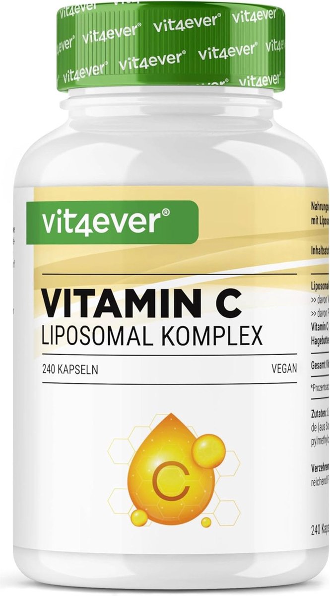 Goedkoopste Vit4ever Liposomale vitamine C - 240 veganistische capsules - Premium Hoog gedoseerd met 1000mg pure vitamine per dag - Bijzonder hoge biologische beschikbaarheid
