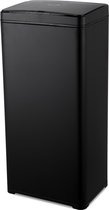 Bol.com Yar - Prullenbak met sensor - 50 liter - RVS & Duurzaam ABS - Zwart - Non-slip & Geruisloos Sluitend Deksel - Vertraagd ... aanbieding