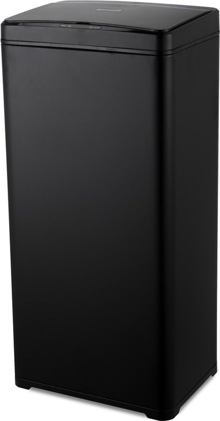 Prullenbak Yar Motion Sensing - Poubelle à tirette avec capteur - 40 litres - Acier inoxydable et ABS durable - Antidérapant - Couvercle silencieux - Mode de fermeture retardée - Zwart - Grijs