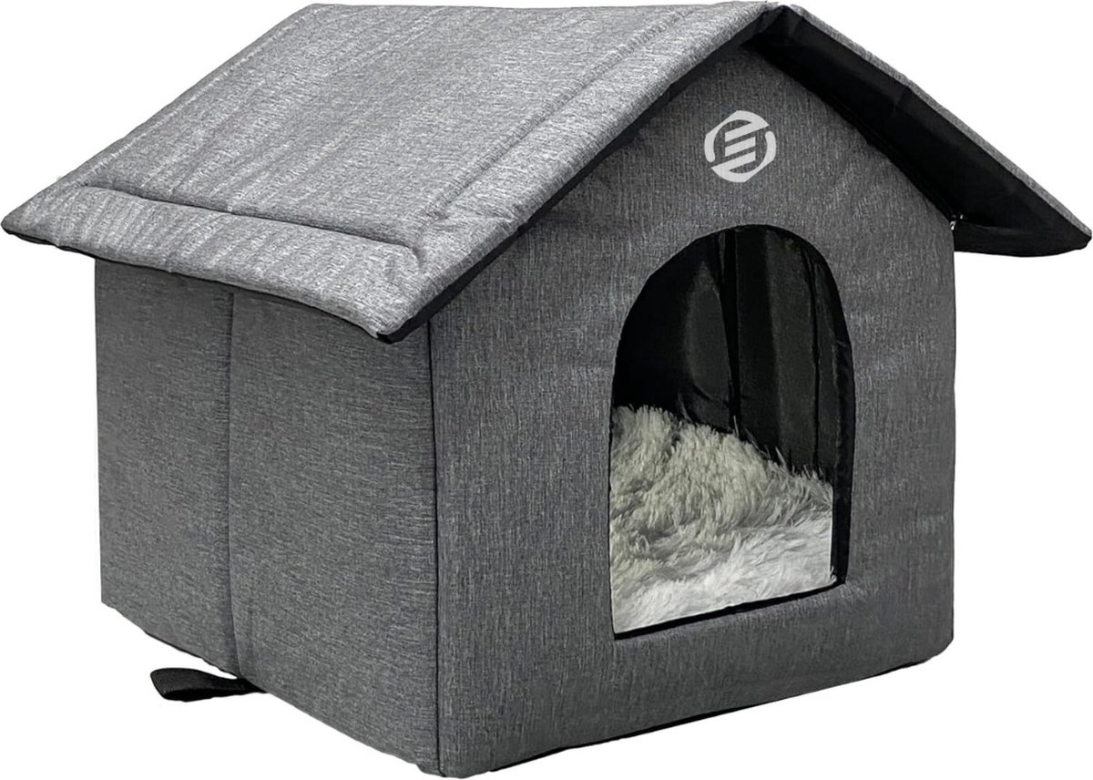 Equivera Kattenhuis Voor Buiten - Kattenhuis Buiten - Kattenhok - Kattenhuisje - Kattenvilla - Kattenhok Buiten