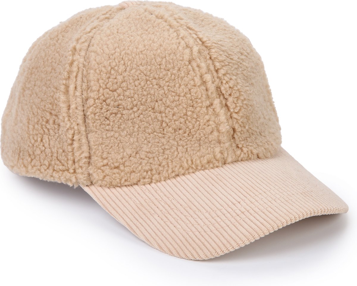 Damesmode - Haarmode - Hoofddeksel - Pet - Teddy Pet - One Size - Verstelbaar - Beige