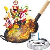 CLP Wokpan - Inductie - Voor Gas - Grill - Met Houte Steel Receptenboek Platte Of Ronde Bodem Flach 1061604820 CLP Wokpan - Inductie - Voor Gas - Grill - Met Houte Steel Receptenboek Platte Of Ronde Bodem Flach 1061604820
