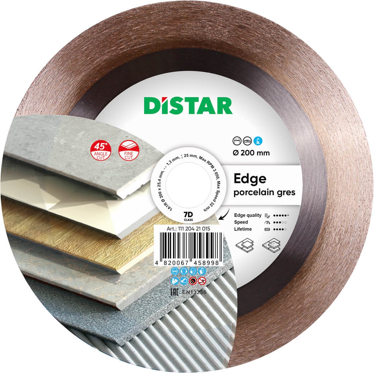 200 mm Diamantschijf 1A1R Edge PERFECT 45° - Diamond cutting blade 1A1R 200 Edge