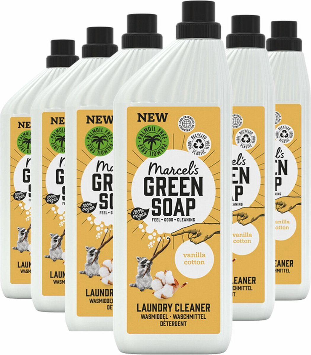 Goedkoopste Marcel's Green Soap Wasmiddel Vanille & Katoen - 6 x 1 l