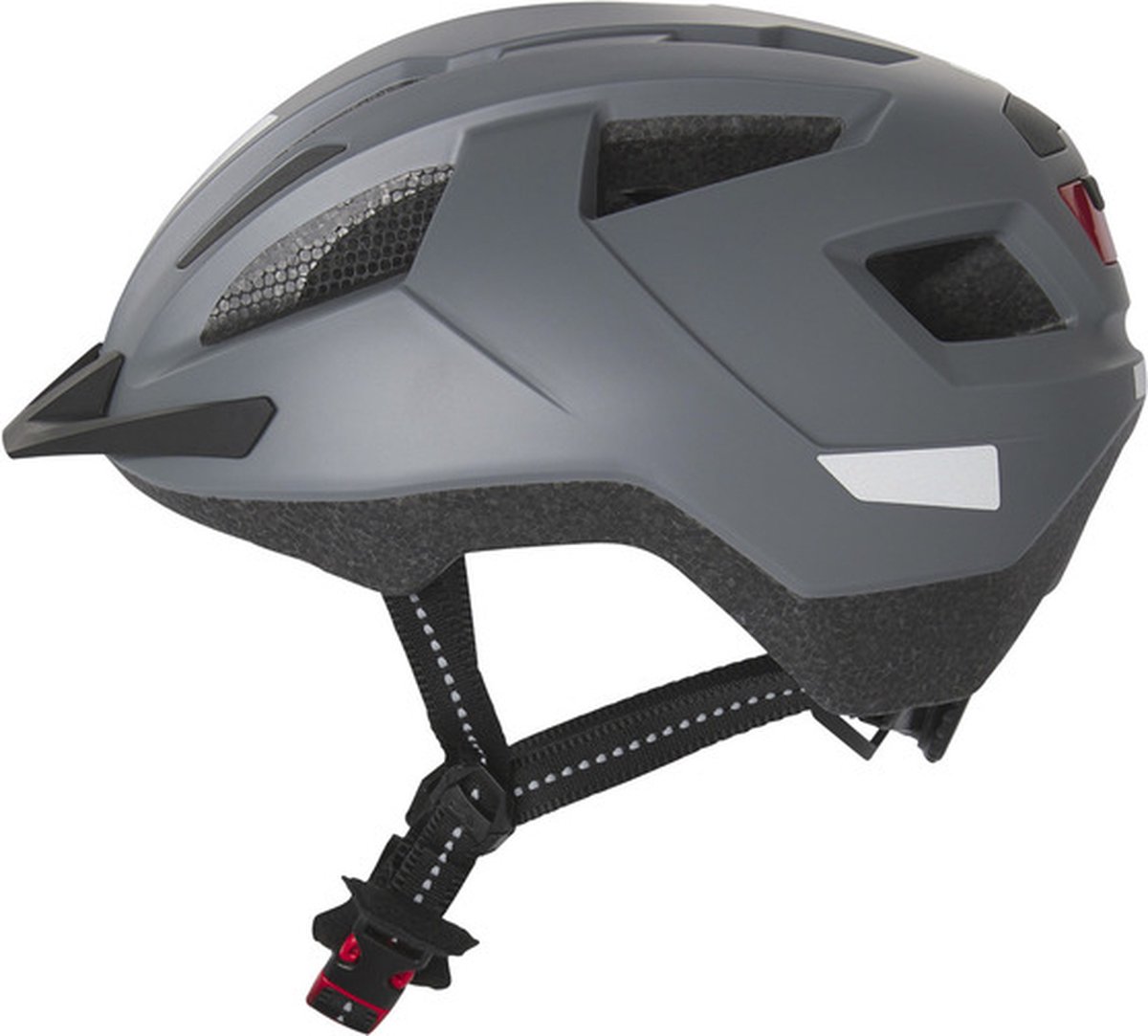 Fietshelm Volwassenen met achterlicht - met TÜF en GS test certificaat - maat L/XL: 59-64 cm - mat grijs