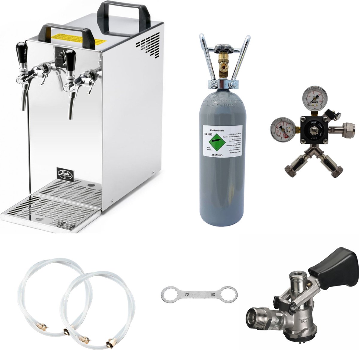 Complete set - Biertap - Kontakt 40 - 2-kraans, 50 liter/u - met Fustkoppeling Type D