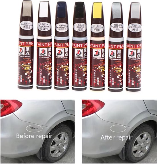TLVX Lakstift Licht Zilver - Auto Schade Kras Reparatie Pen en Kwastje ...
